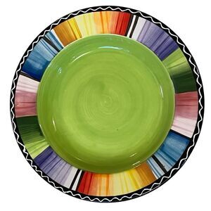 Certified International Nancy Green 1 Green Round Plate Replacement 8.5” wide